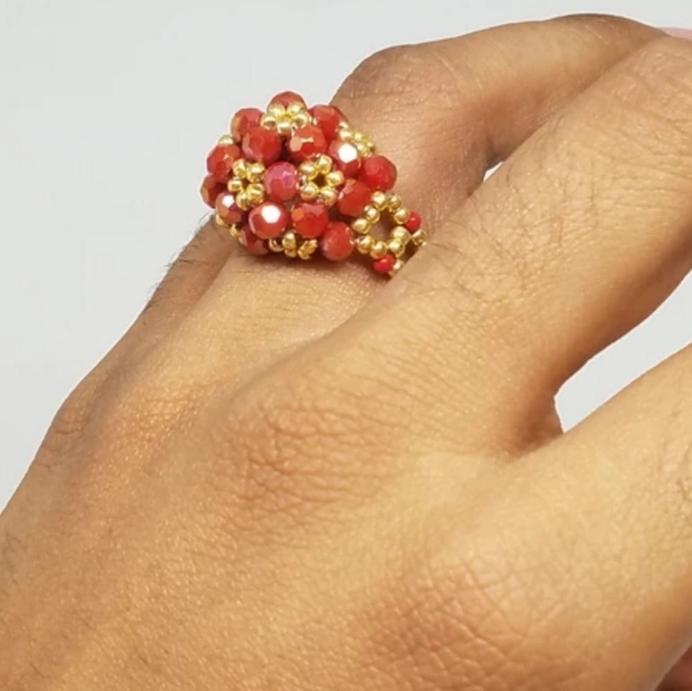 Swarovski crystals faceted rinh, handmade ❣🎁🌹